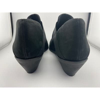 Eileen Fisher Perry black nubuck suede elastic cutout shoes booties sz 7.5 - Thumbnail 12