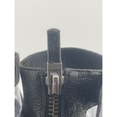 Eileen Fisher Black Leather Gladiator Buckle Zip Ankle Strap Sandals Women Sz 7 - Thumbnail 20