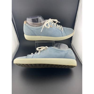 Ecco Soft 7 Women's Pastel Blue Nubuck sneakers size 41 Extra Wide Unisex sz 10 - Thumbnail 2