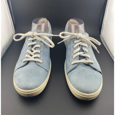 Ecco Soft 7 Women's Pastel Blue Nubuck sneakers size 41 Extra Wide Unisex sz 10 - Thumbnail 4