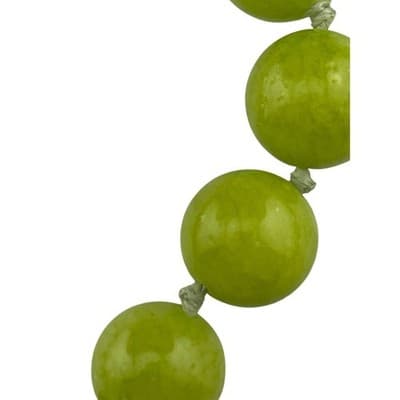 Statement Bead Necklace green chalcedony hand knotted runway jewelry 925 clasp - Thumbnail 7