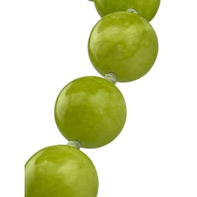 Statement Bead Necklace green chalcedony hand knotted runway jewelry 925 clasp - Thumbnail 6