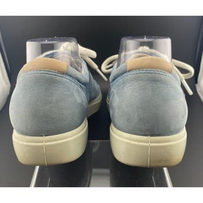 Ecco Soft 7 Women's Pastel Blue Nubuck sneakers size 41 Extra Wide Unisex sz 10 - Thumbnail 8