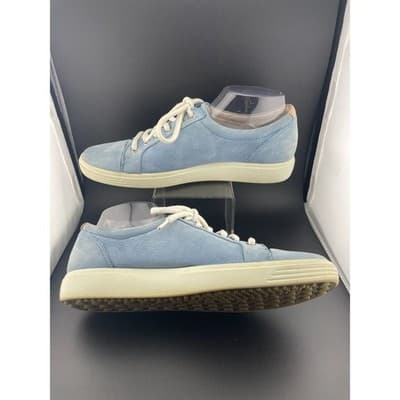 Ecco Soft 7 Women's Pastel Blue Nubuck sneakers size 41 Extra Wide Unisex sz 10 - Thumbnail 3