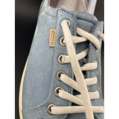 Ecco Soft 7 Women's Pastel Blue Nubuck sneakers size 41 Extra Wide Unisex sz 10 - Thumbnail 17