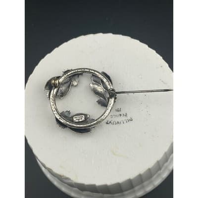 Vintage Beau Sterling Silver Pinecone Wreath Brooch Circle Pin Signed beaucraft - Thumbnail 7