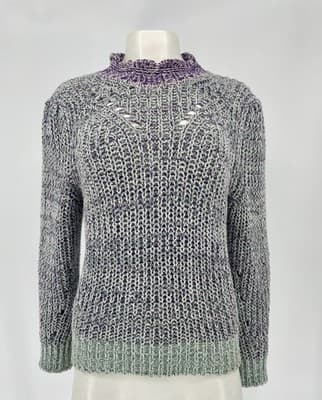 ISABEL MARANT ÉTOILE Lotiya Sweater Pullover Knit Italy Purple Green Sz 40 Small - Thumbnail 2