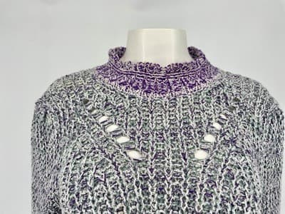 ISABEL MARANT ÉTOILE Lotiya Sweater Pullover Knit Italy Purple Green Sz 40 Small - Thumbnail 3