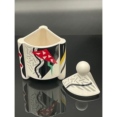Vintage Kato Kogei Carnival Japan Postmodern Creamer Sugar Bowl Set Memphis - Thumbnail 6