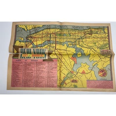 1939 New York World's Fair Futurama Aerial Map Newspaper Sunday Section NYC - Thumbnail 2