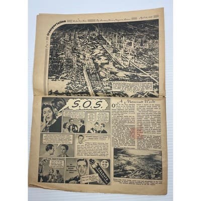 1939 New York World's Fair Futurama Aerial Map Newspaper Sunday Section NYC - Thumbnail 13