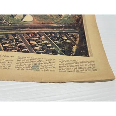 1939 New York World's Fair Futurama Aerial Map Newspaper Sunday Section NYC - Thumbnail 14