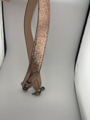 Coach Novelty Strap Rose Gold Glitter Leather Crossbody Gunmetal Hardware - Thumbnail 6