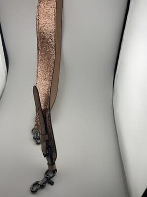 Coach Novelty Strap Rose Gold Glitter Leather Crossbody Gunmetal Hardware - Thumbnail 7