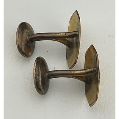 Antique Hayward Gold Filled Cufflinks Edwardian Octagonal Engraved Floral Etched - Thumbnail 5