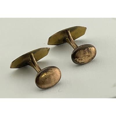 Antique Hayward Gold Filled Cufflinks Edwardian Octagonal Engraved Floral Etched - Thumbnail 4