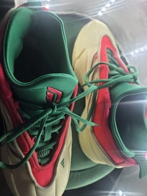 Adidas Dame 9 Egg Nog Mens Size 7.5 US JH6627 Cream Red Green Basketball Shoes - Thumbnail 5
