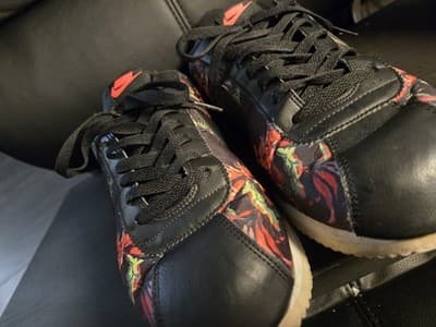 Nike Mens Cortez Basics Black Floral Print Running Shoes BV6067-001 Size 12 - Thumbnail 5