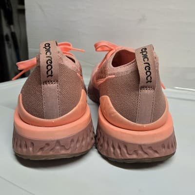 Nike Womens Epic React Flyknit BQ8927-600 Pink Sneakers Running Shoes US 10.5 - Thumbnail 3