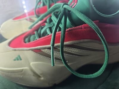 Adidas Dame 9 Egg Nog Mens Size 7.5 US JH6627 Cream Red Green Basketball Shoes - Thumbnail 10