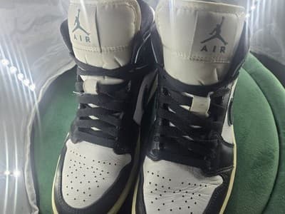 Nike WMNS Air Jordan 1 Mid "Light Dew/Oxidized Green" FQ7818-100 US Size 7 - Thumbnail 10