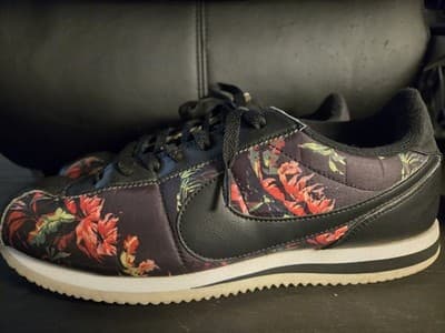 Nike Mens Cortez Basics Black Floral Print Running Shoes BV6067-001 Size 12 - Thumbnail 8