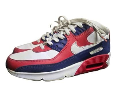 Nike Air Max 90 USA Sz 6Y White University Red Deep Royal Blue