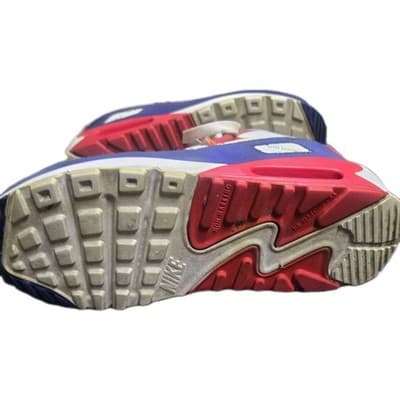 Nike Air Max 90 USA Sz 6Y White University Red Deep Royal Blue - Thumbnail 8