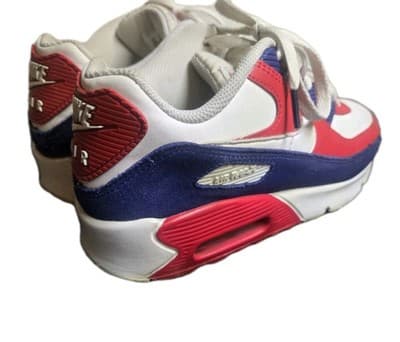 Nike Air Max 90 USA Sz 6Y White University Red Deep Royal Blue - Thumbnail 5