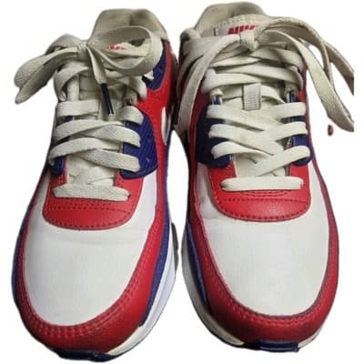 Nike Air Max 90 USA Sz 6Y White University Red Deep Royal Blue - Thumbnail 6