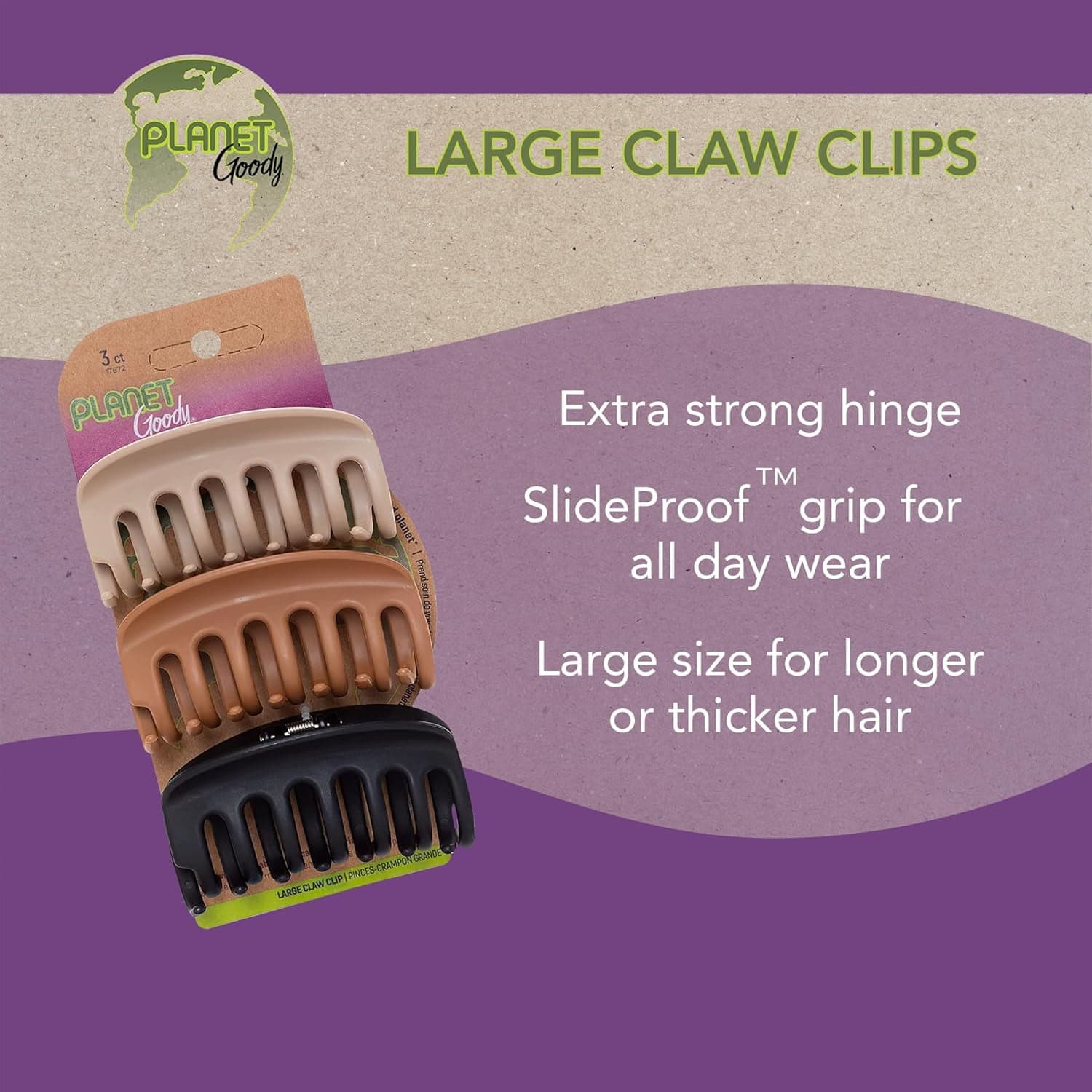 Planet Goody Claw Hair Clips - 3ct - Thumbnail 6