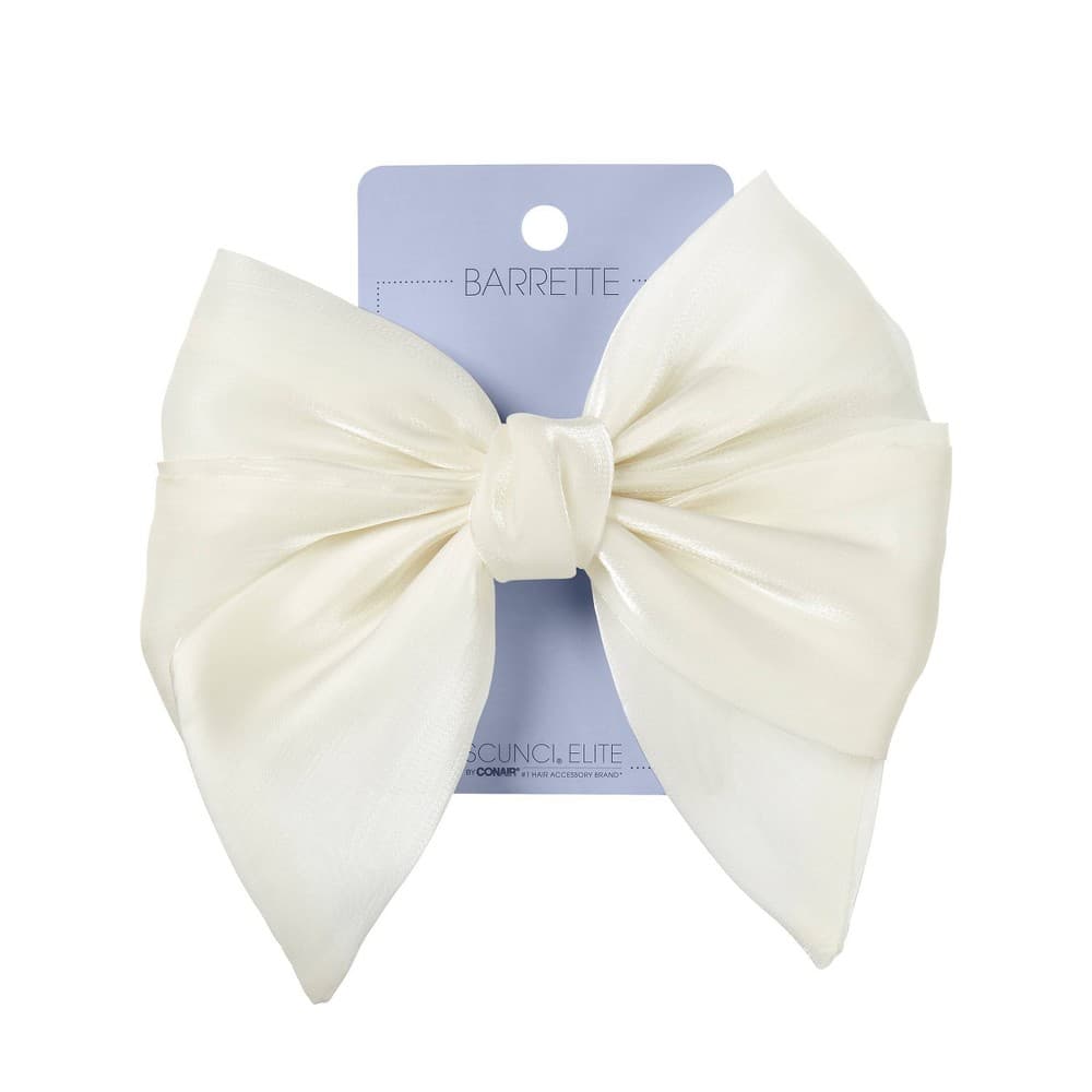 Scünci Elite Bow Barrette - Ivory - Thumbnail 2