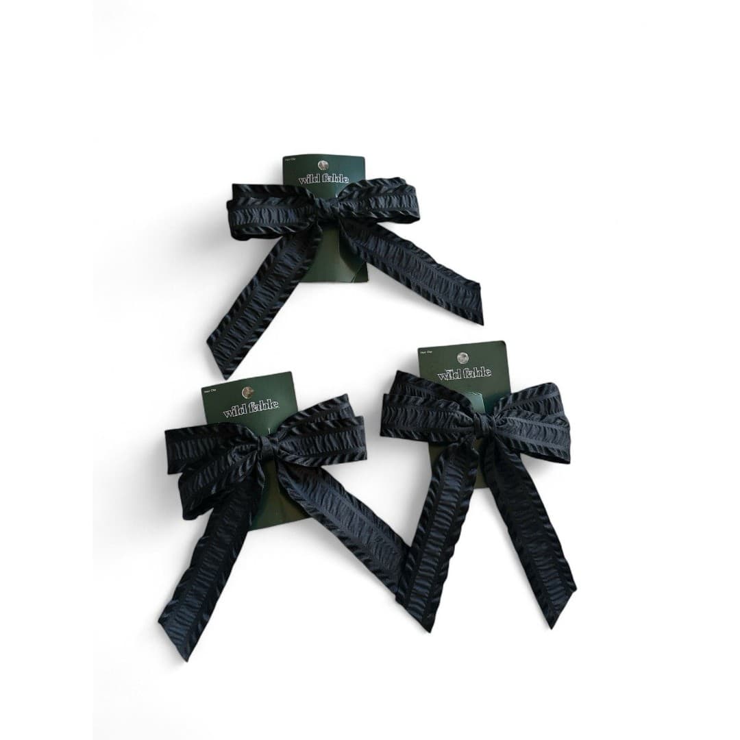 Textured Salon Hair Clip Bow - Wild Fable™ Black - Thumbnail 5