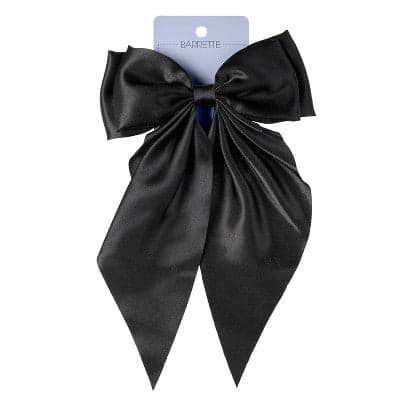 Scünci Elite Large Bow Barrette Hair Clip - All Hair - Black - Thumbnail 3