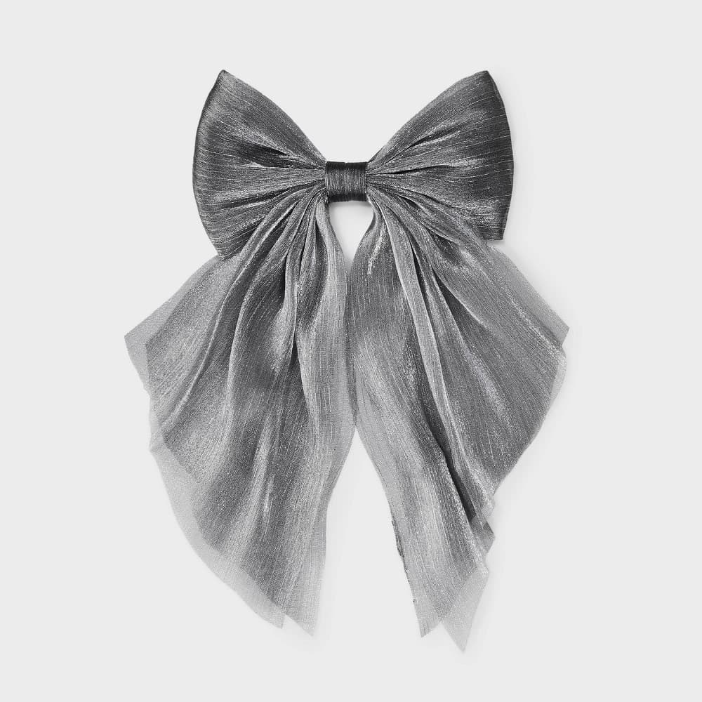 Salon Hair Clip Bow - Wild Fable™ Silver