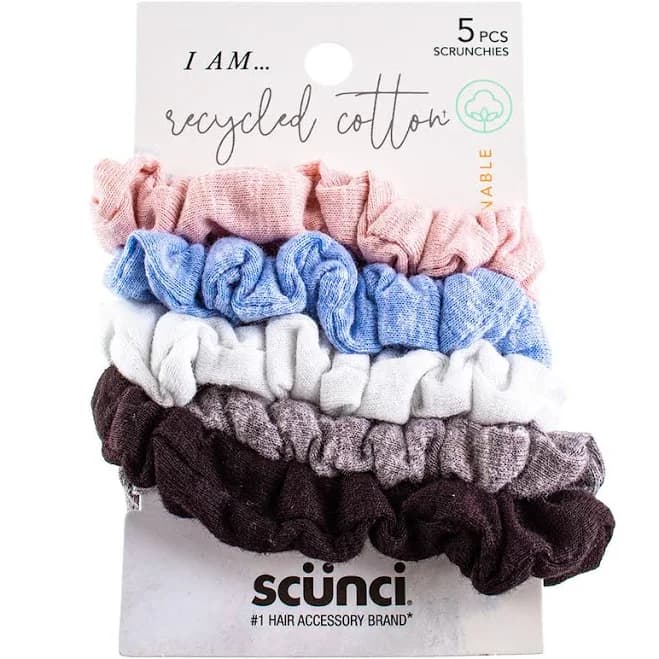 Scünci No Damage Mixed Texture Scrunchies - Peach Tones - All Hair - 5pcs - Thumbnail 8