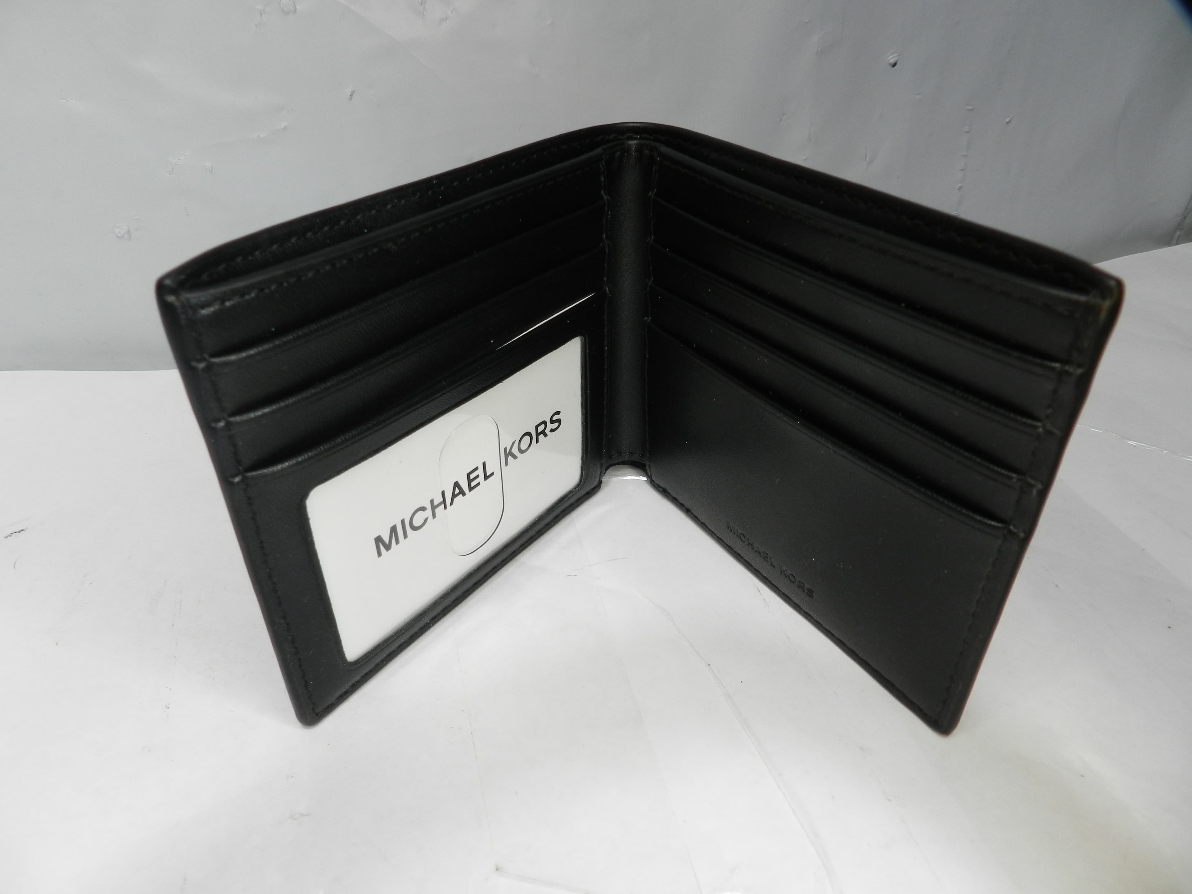 NWT Michael Kors Men's Brown Pebbled Leathered Bi-Fold Wallet  (N97K) - Thumbnail 4