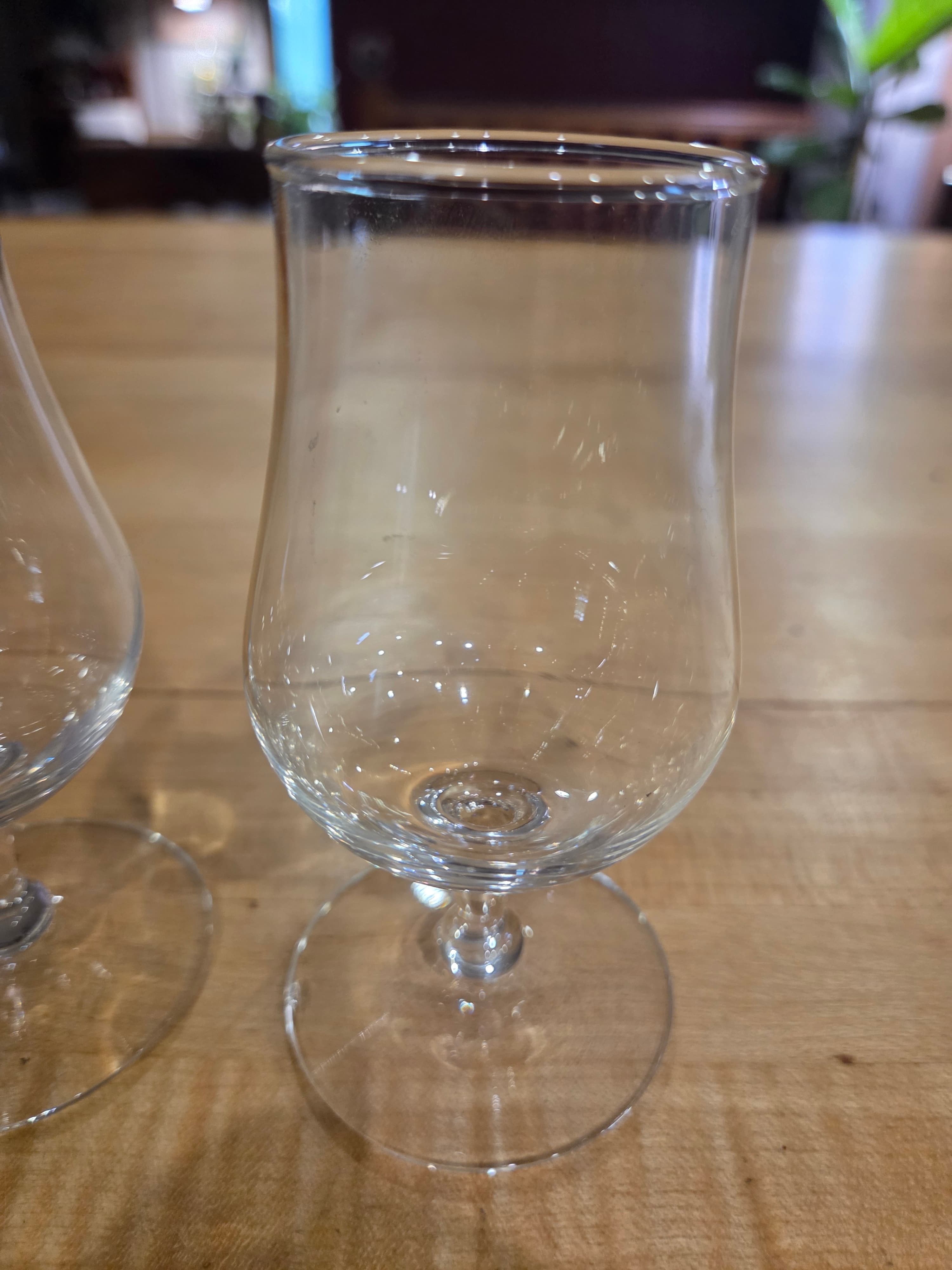 Vintage Orrefors Sweden Elixir Wine Tasting Glass Pair As Is Chipped Base - Thumbnail 2