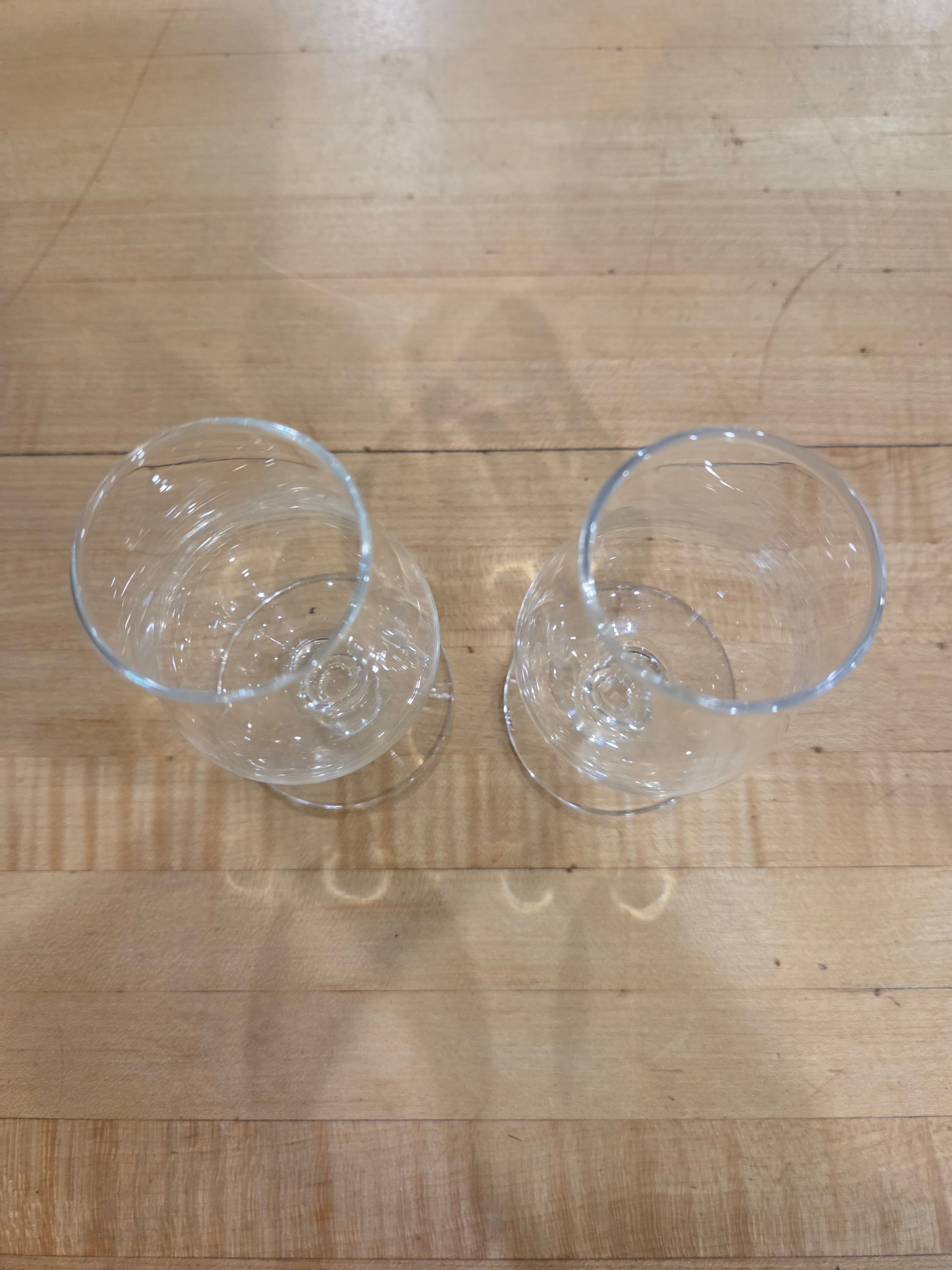 Vintage Orrefors Sweden Elixir Wine Tasting Glass Pair As Is Chipped Base - Thumbnail 3