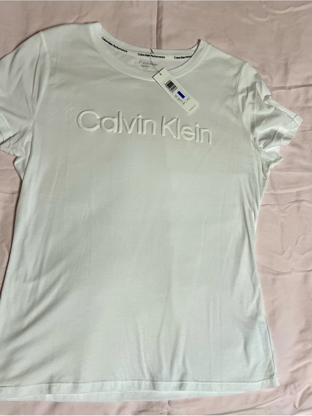 Calvin Klein Performance White Short-Sleeve Logo Tee - Thumbnail 2