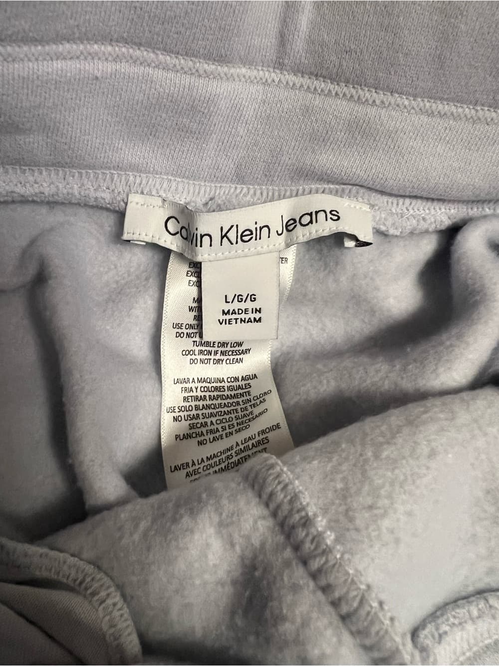 Calvin Klein Jeans Light Gray Fleece Sweatpants - Thumbnail 2