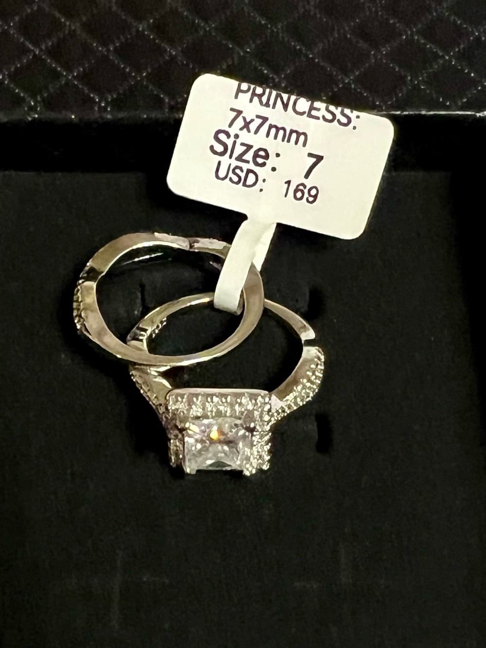 Sterling Silver Square Halo Moissanite Engagement Ring in Silver - Thumbnail 2