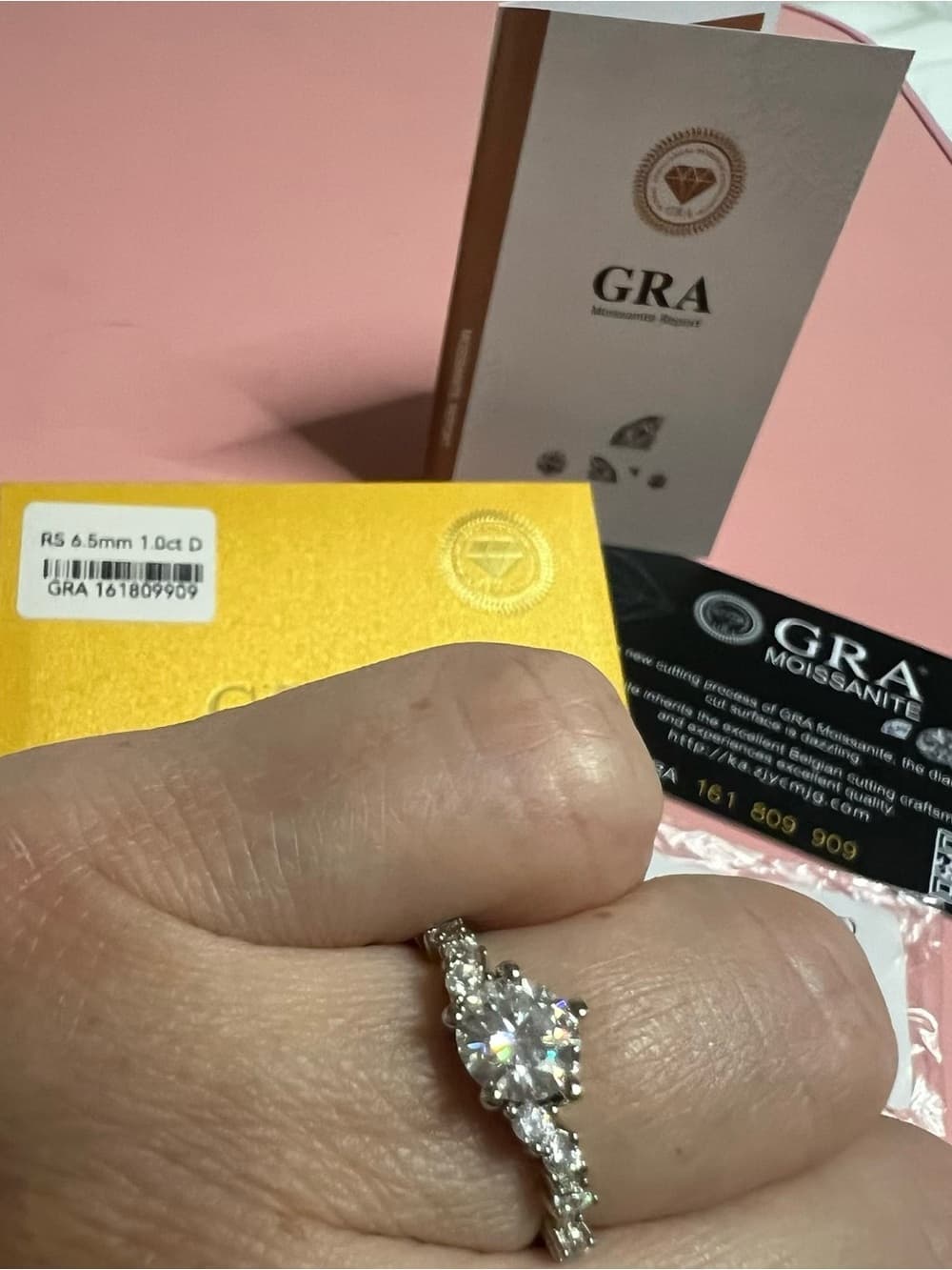 Silver-Tone 1 CTW Moissanite Engagement Ring in White - Thumbnail 2