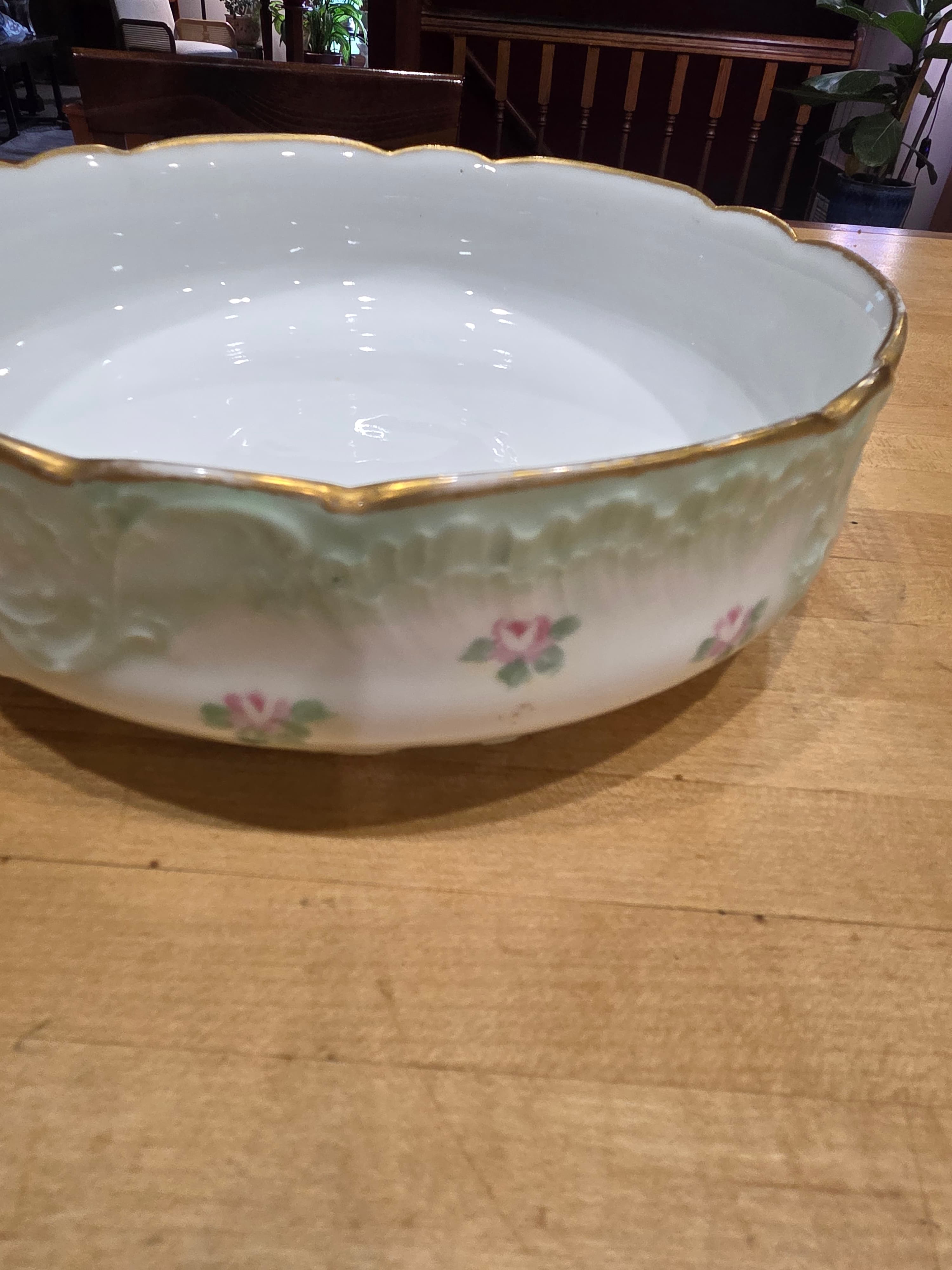 Antique Theodore Haviland Limoges France Scalloped Serving Bowl - Thumbnail 3
