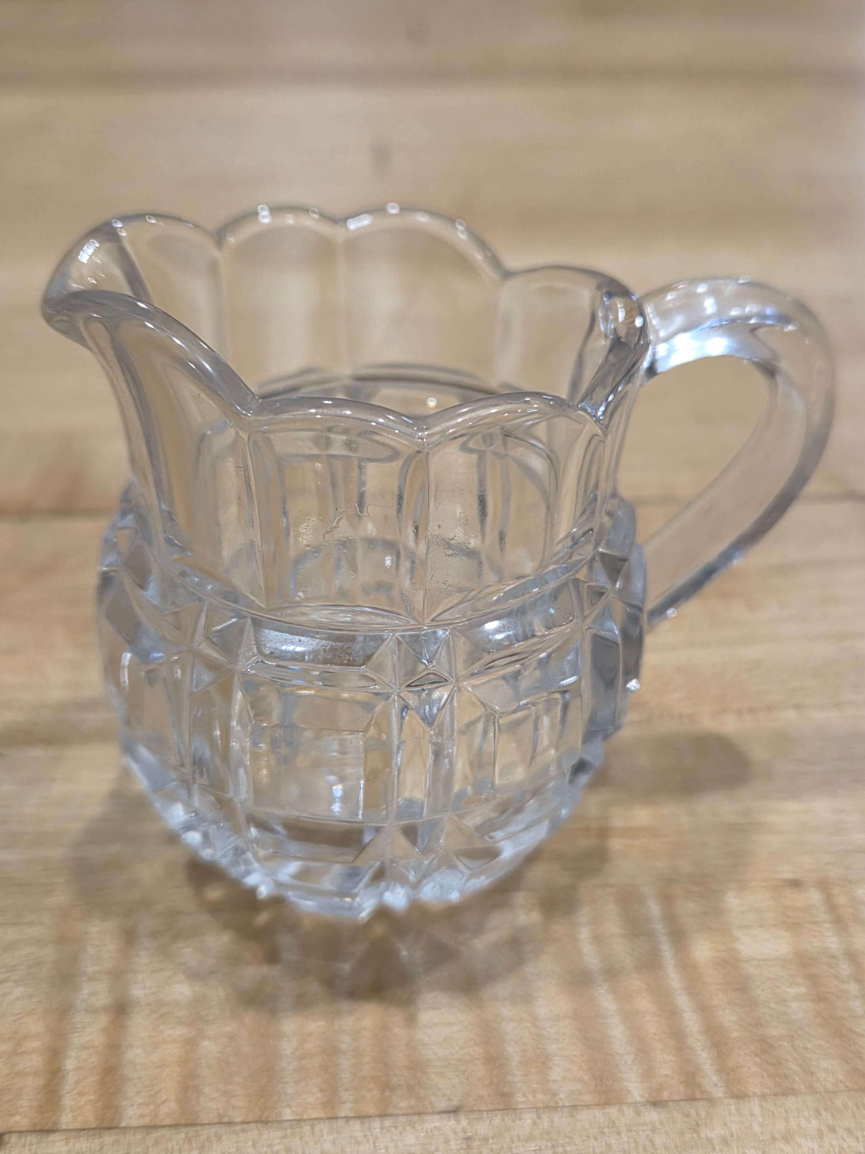Antique EAPG Co-Operative Flint Glass Block Creamer and Sugar Bowl Set - Thumbnail 2