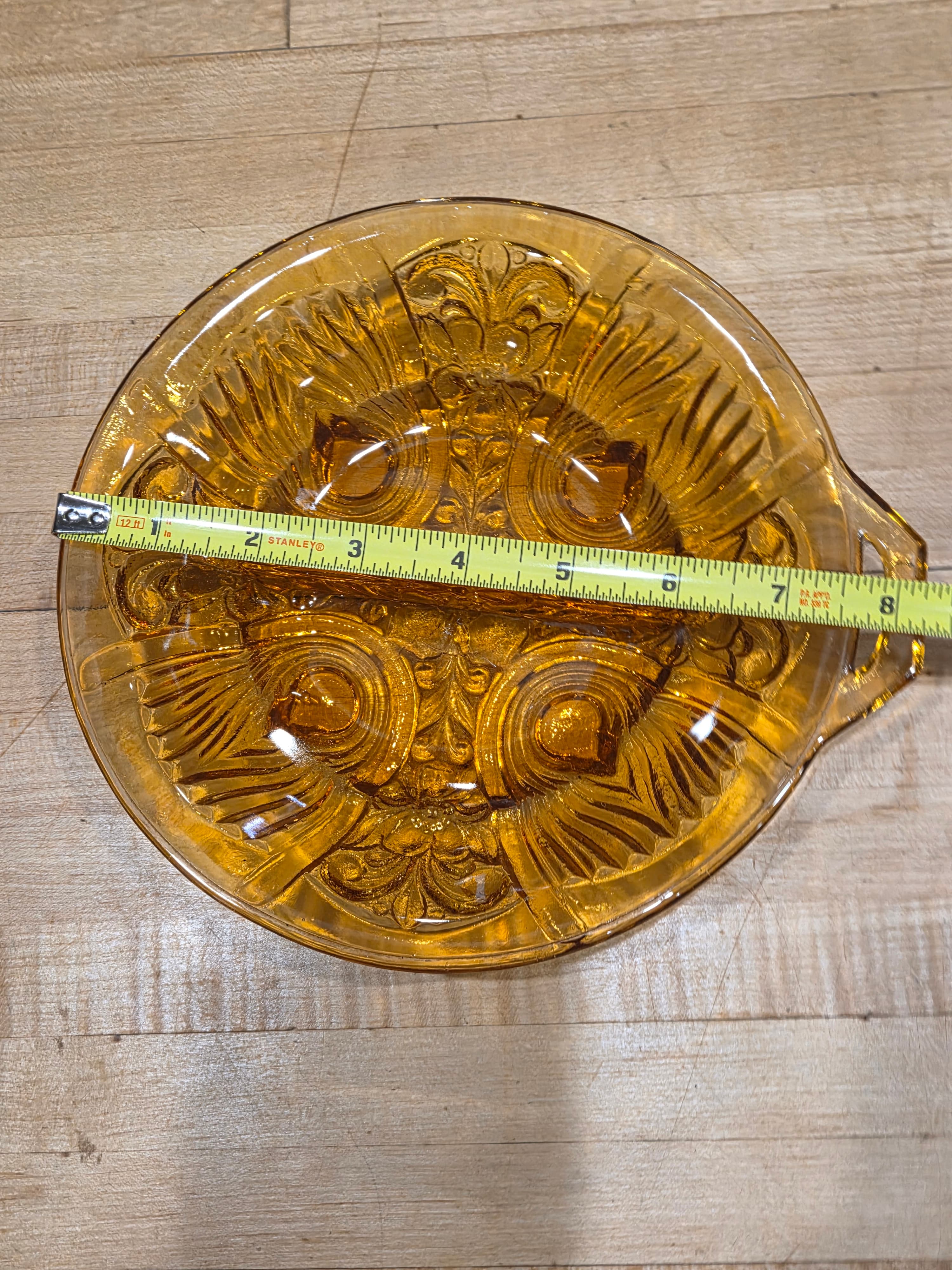 Vintage Indiana Glass Killarney Amber Divided Relish Dish 8.5" - Thumbnail 4