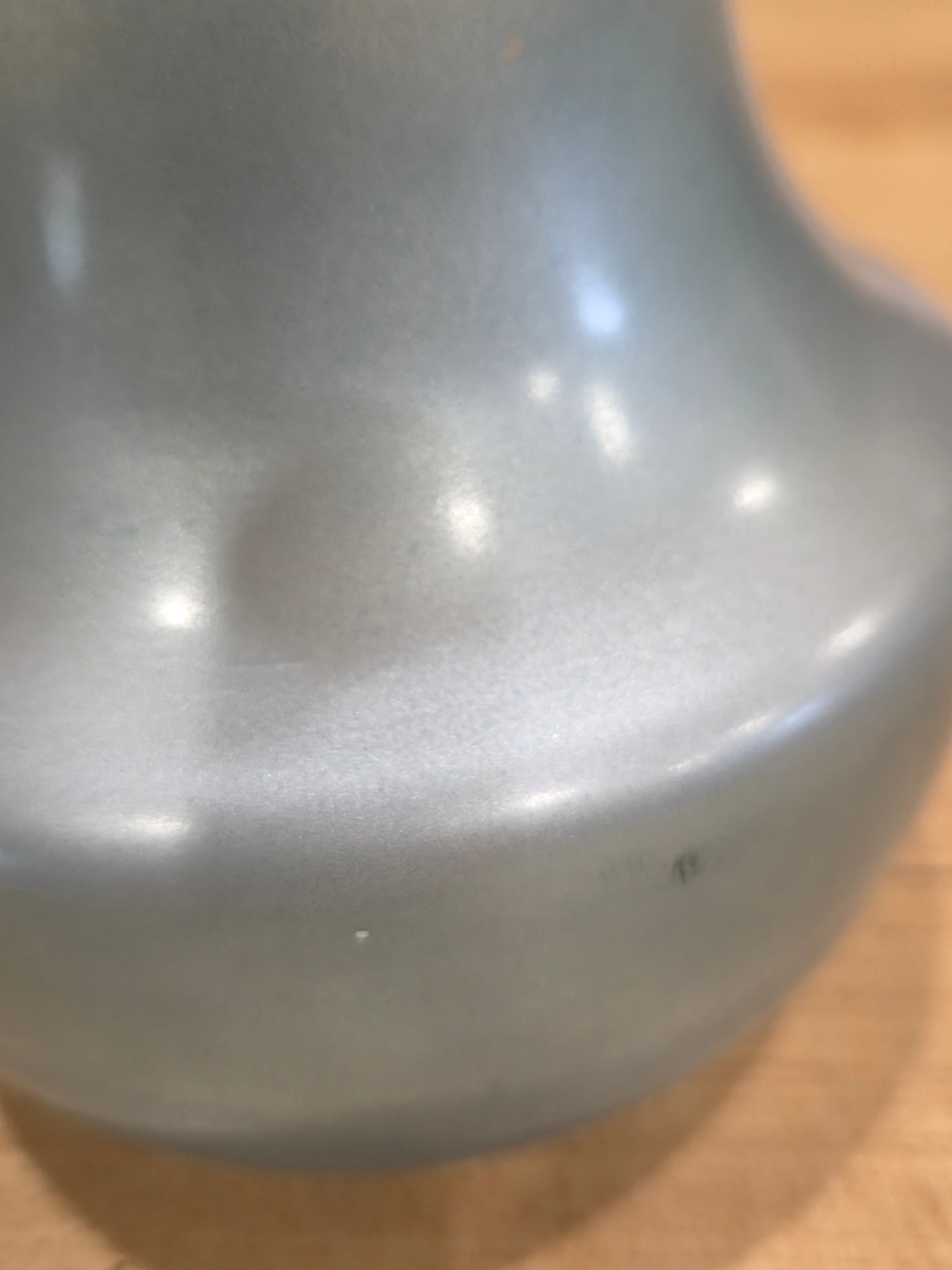 Modern Matte Gray Ruffled Melon Glass Vase Minimalist Decor - Thumbnail 3