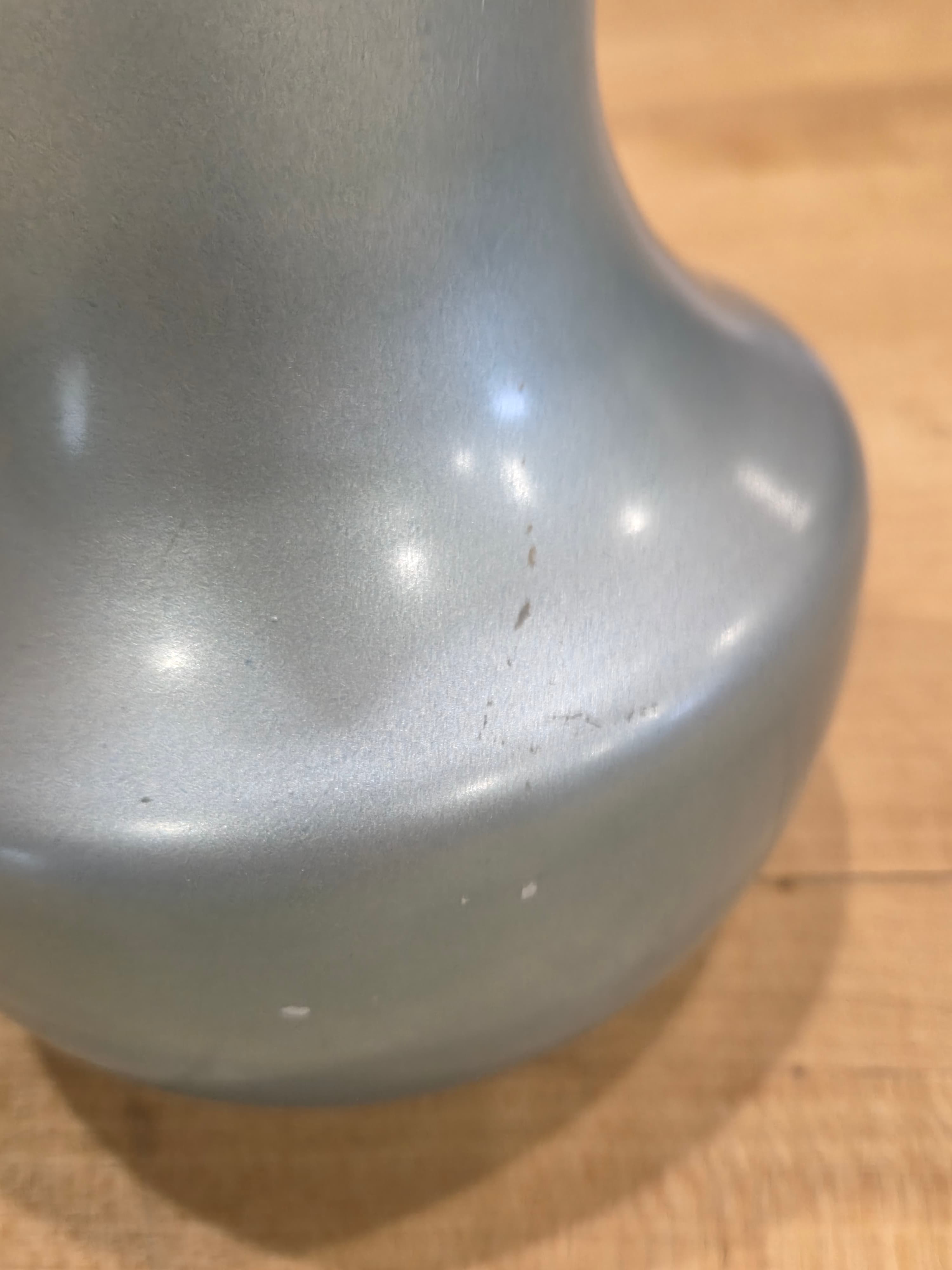 Modern Matte Gray Ruffled Melon Glass Vase Minimalist Decor - Thumbnail 4