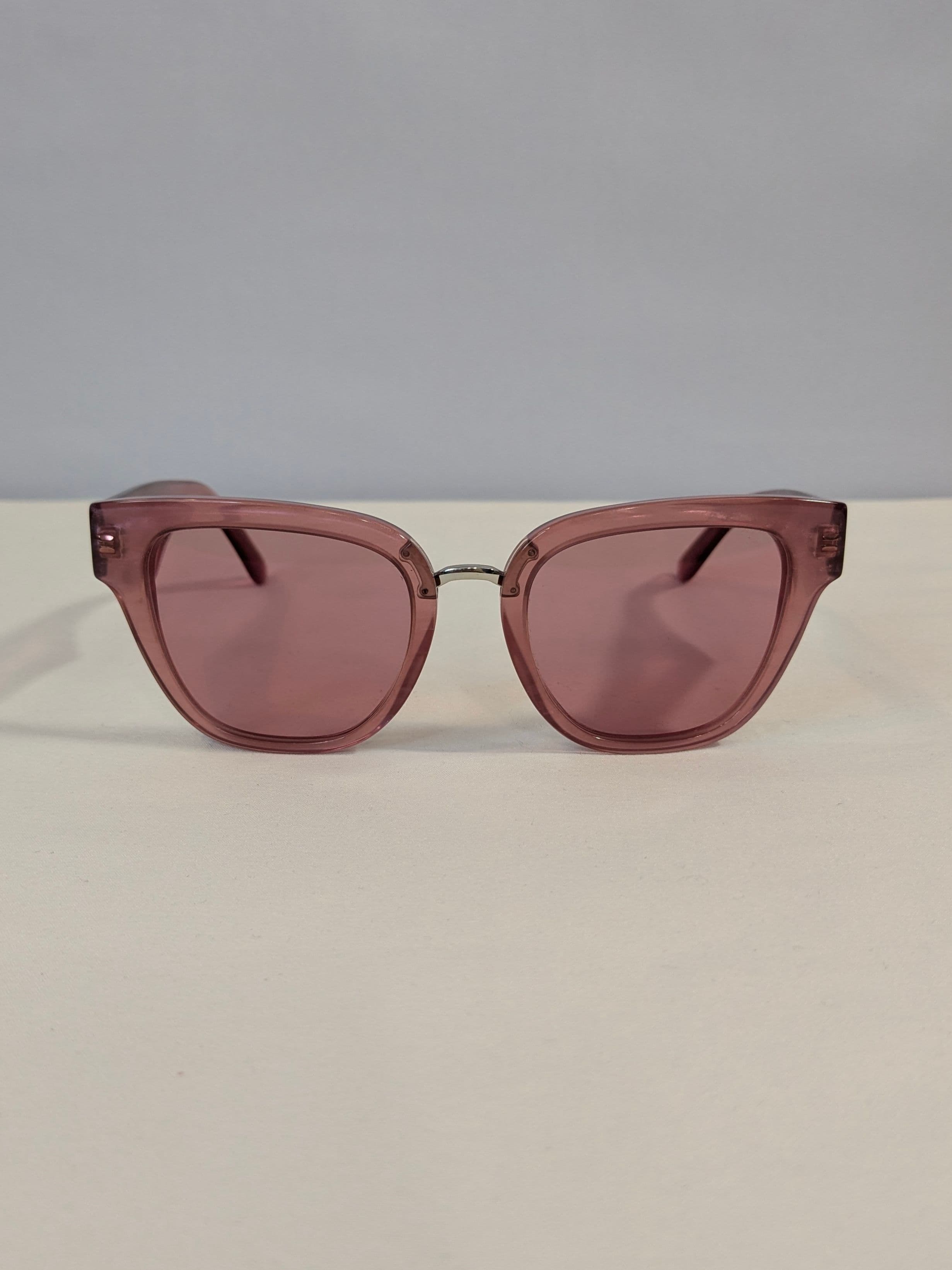 Dolce & Gabbana Transparent Pink Cat-Eye Sunglasses with Pink Tinted Lenses and Silver DG Logo Temples - Thumbnail 2