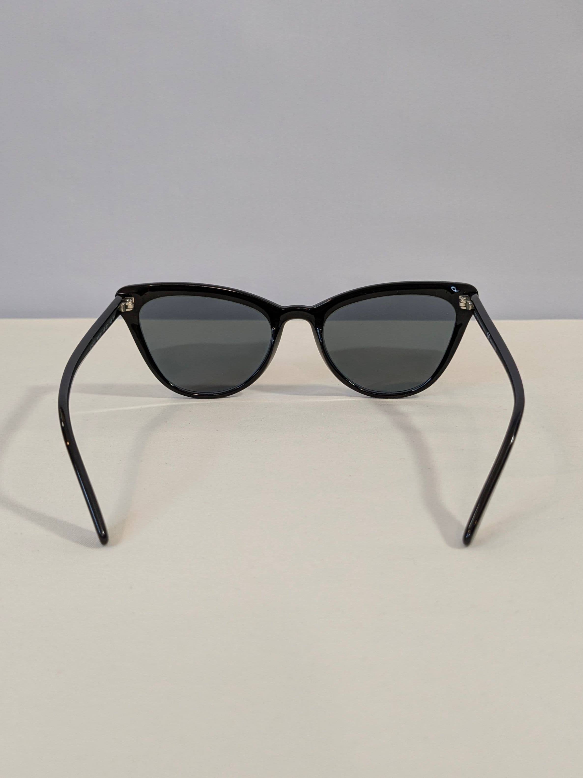Prada Black Cat-Eye Sunglasses with Gray Polarized Lenses and Slim Logo Temples - Thumbnail 7